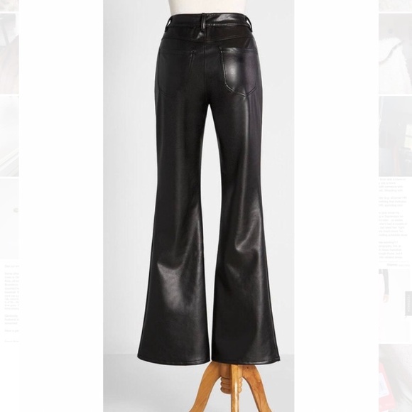 MODCLOTH BLACK FLARE PLEATHER PANTS - Picture 2 of 3